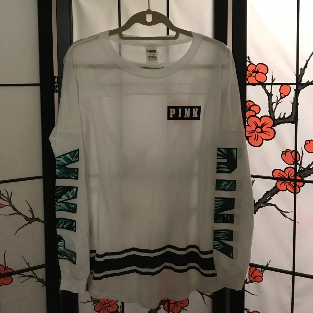 Victoria's Secret PINK Palm Leaf Long Sleeve