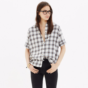 Madewell Flannel Courier Shirt in Blue Ridge Plaid