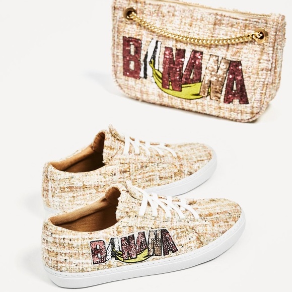 Zara Shoes - Zara Women's Sneakers With Sequins Patch Detail
