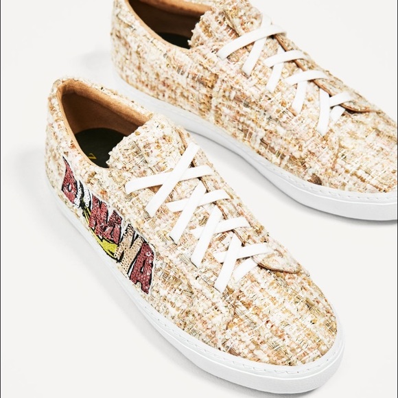 Zara Women's Sneakers With Sequins Patch Detail - Picture 3 of 8