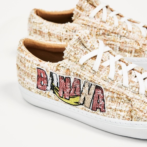 Zara Women's Sneakers With Sequins Patch Detail - Picture 5 of 8