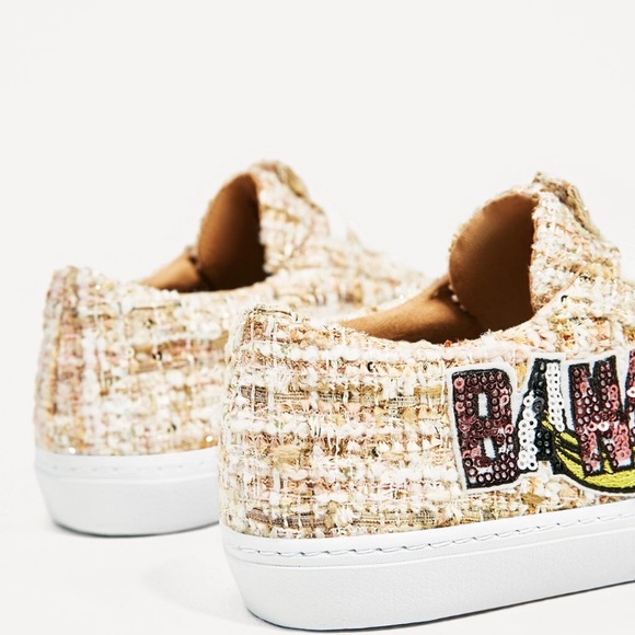 Zara Women's Sneakers With Sequins Patch Detail - Picture 7 of 8