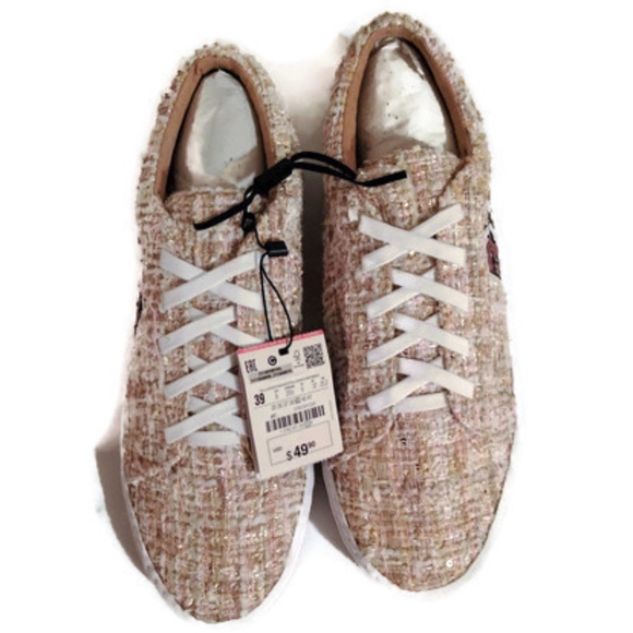 Zara Women's Sneakers With Sequins Patch Detail - Picture 8 of 8