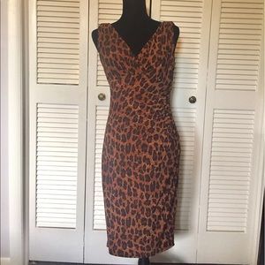 Animal Print Wrap Dress