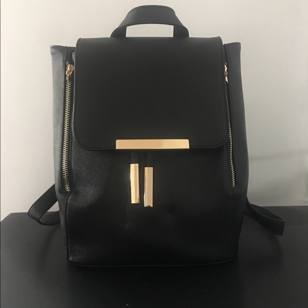 Black backpack purse