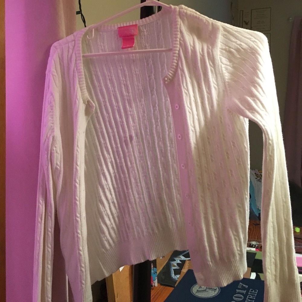 White cardigan