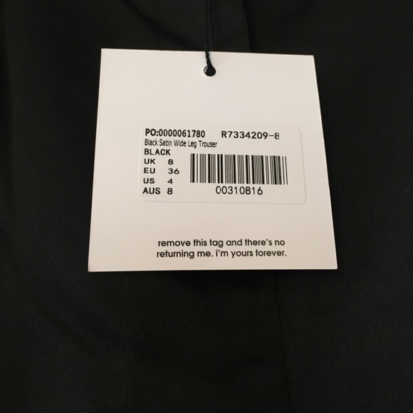 Misguided high waisted black satin pants - Picture 2 of 3