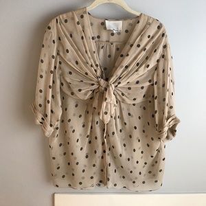 Phillip Lim Polka Dot Bow Front Blouse