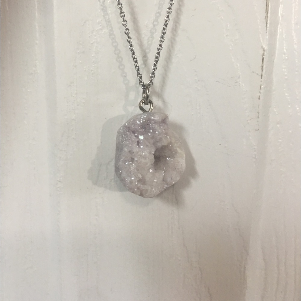 white stone pendant