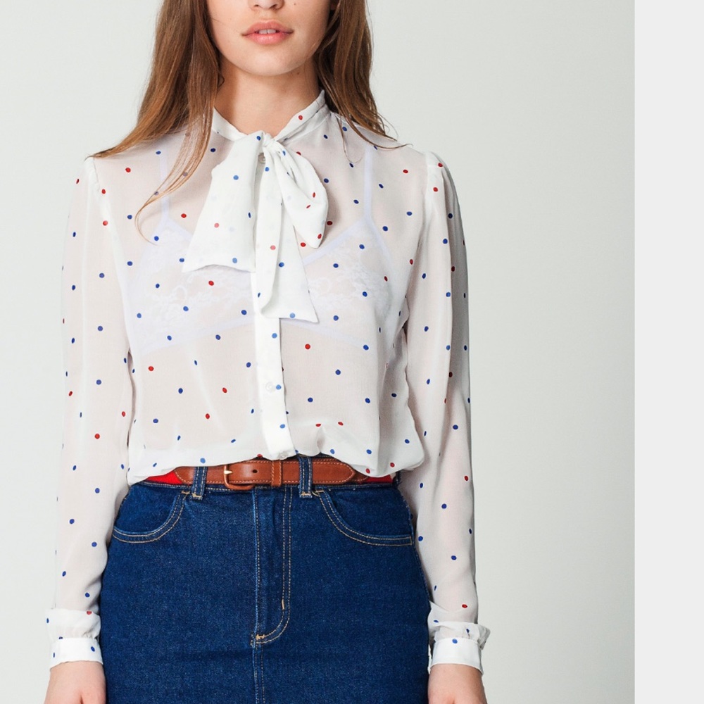 American apparel secretary blouse