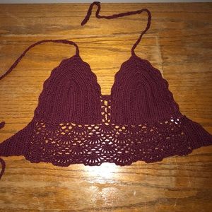 Crochet tie crop top
