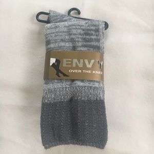 NWT Envy Gray Over The Knee Socks One Size