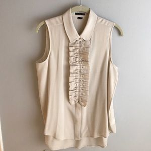 Theory Sleeveless Ruffle Placket Blouse