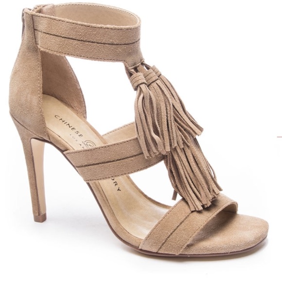 Tan Suede Tassel Fringe Sandals - Picture 5 of 5