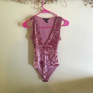 Forever 21 Velvet Vneck Bodysuit
