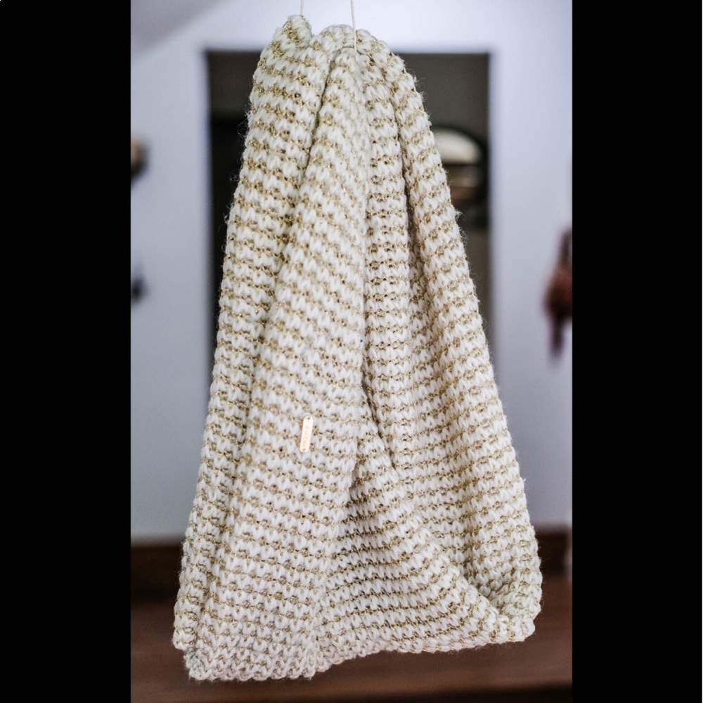 Calvin Klein White and Gold Infinity Scarf
