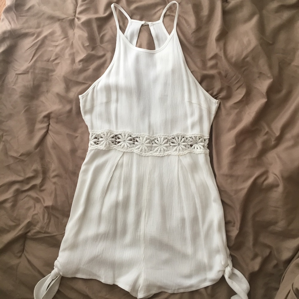 NWT LF White Flowered Romper