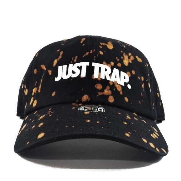 SuperlineATL Accessories - 🚫Sold🚫Bleached Just Trap Dad Cap - Black SuperlineATL Accessories - 🚫Sold🚫Bleached Just Trap Dad Cap - Black