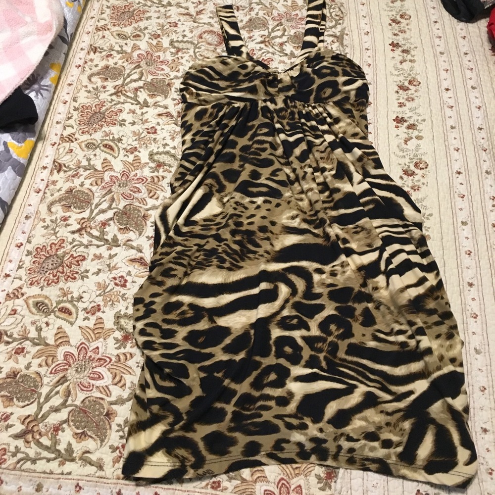 GUC leopard dress with built in bra
