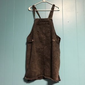 Black Denim Overall Dress M