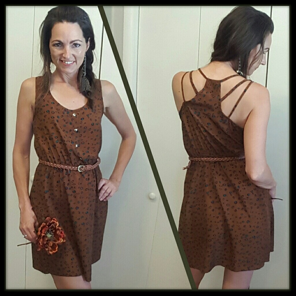 BOGO! Brown strappy Boutique Dress