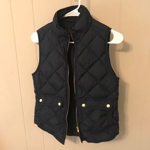 J. Crew Navy Quilted Vest