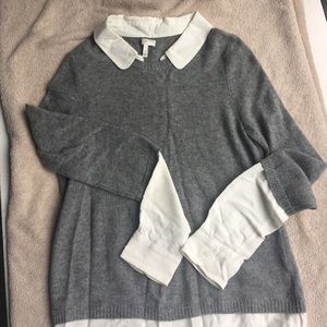 Joie sweater with silk shirt attached