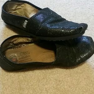 Size 8.5 black glitter BOBS