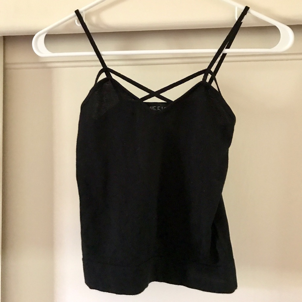 LF black criss-cross tank