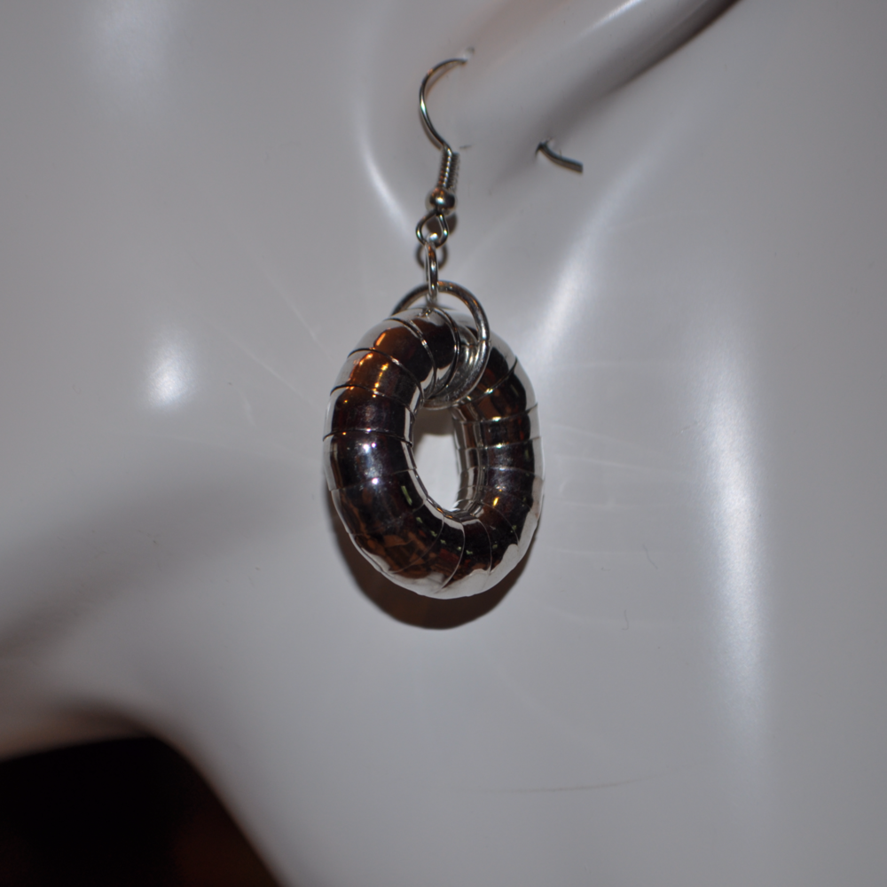 SILVER RING DANGLE EARRINGS