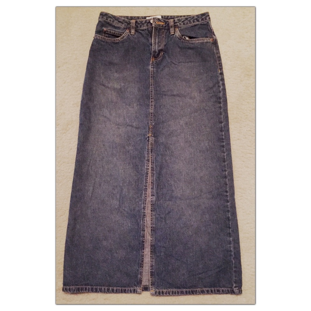 **SOLD** OLD NAVY long denim skirt w/front split