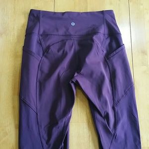 Lululemon All the Right Places Crop in burgandy