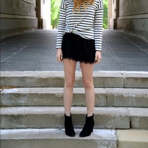 Nine West black suede ankle booties