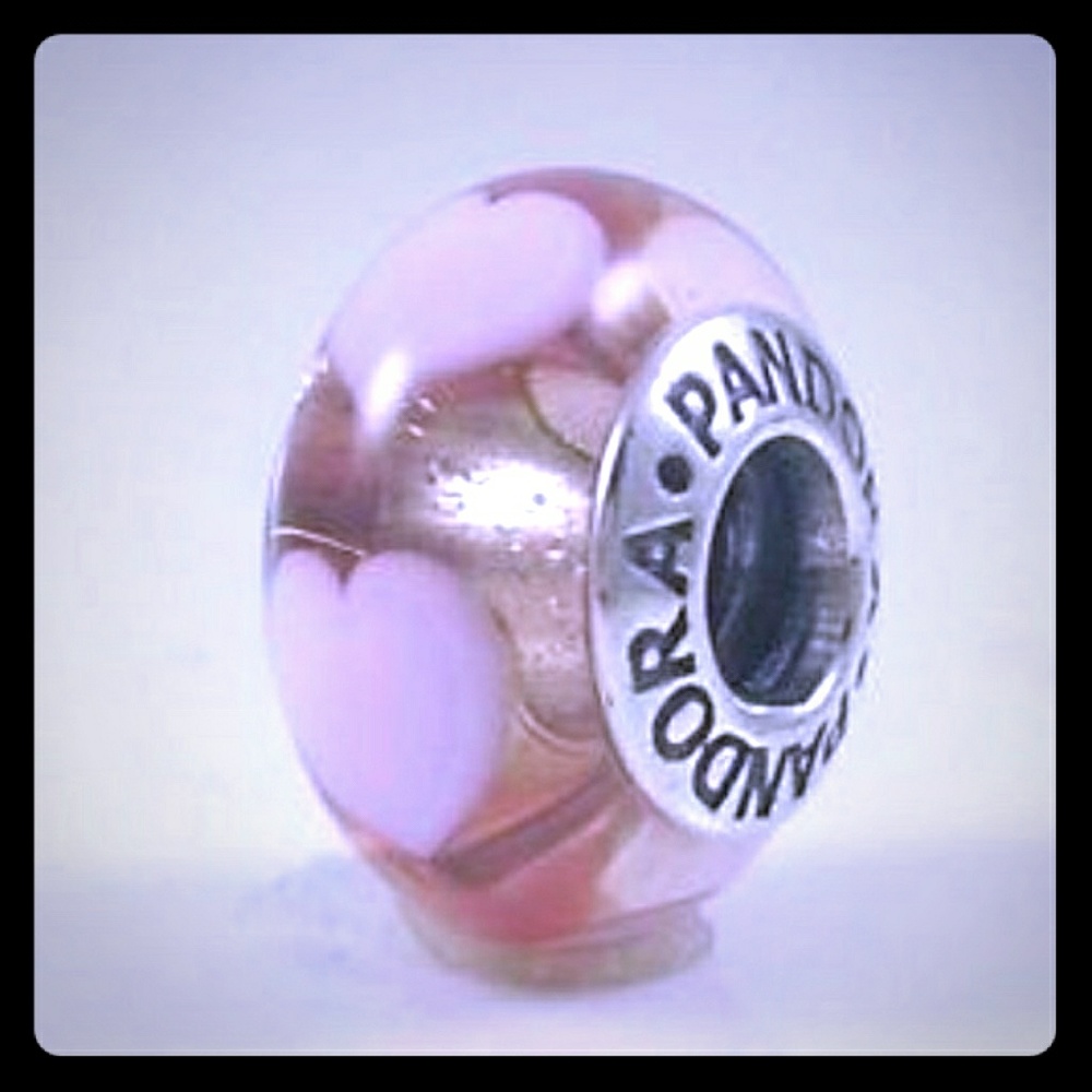 Pandora charm pink hearts