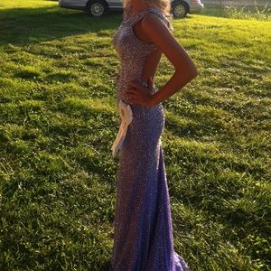 Lavender Backless Sherri Hill Formal, size 0.