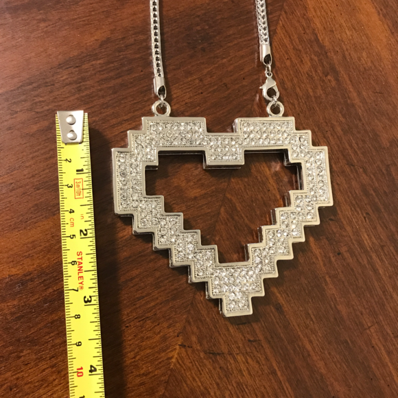 Hip Hop Bling Iced Out Puzzle Heart Charm Chain - Picture 4 of 5