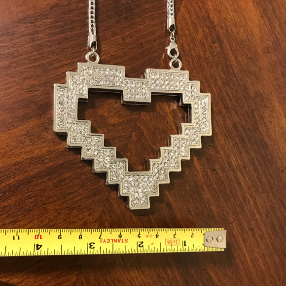Hip Hop Bling Iced Out Puzzle Heart Charm Chain - Picture 5 of 5