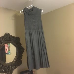 Grey cow neck dress