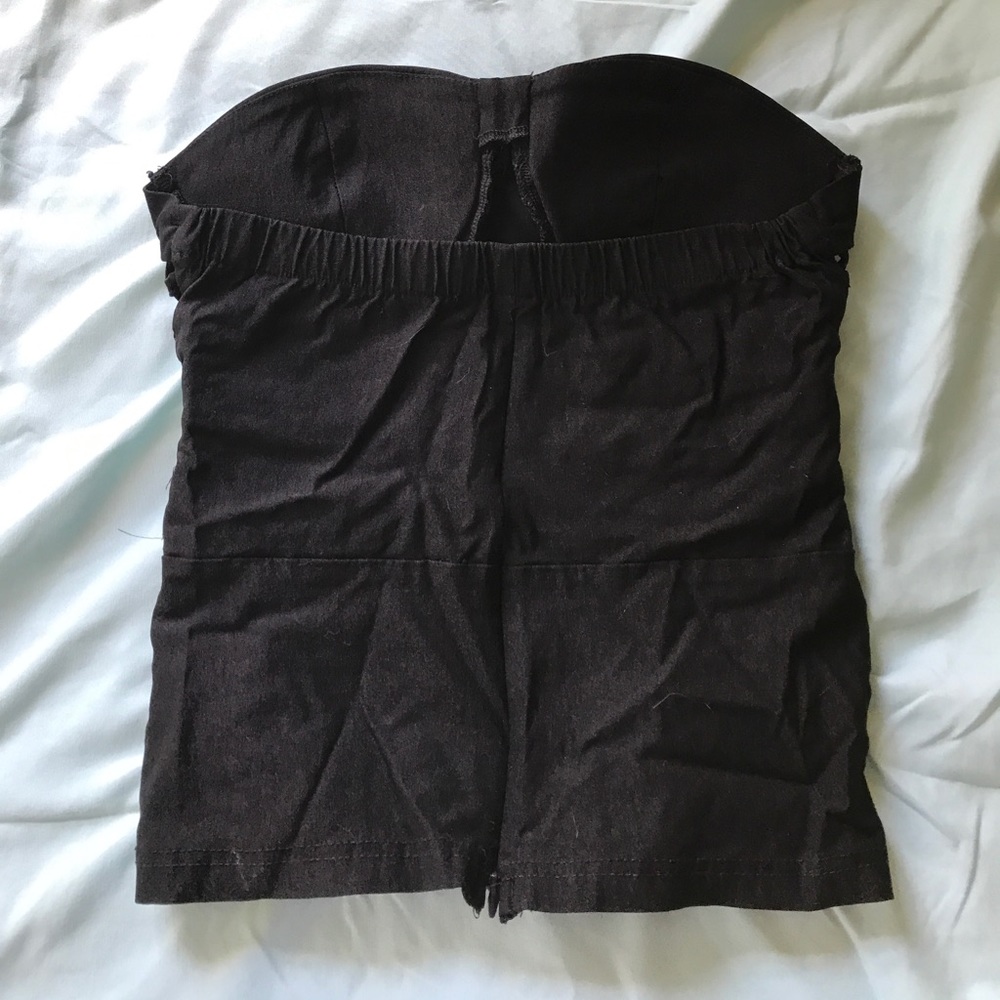 Sexy Strapless top black with criss cross cut out - Picture 4 of 4