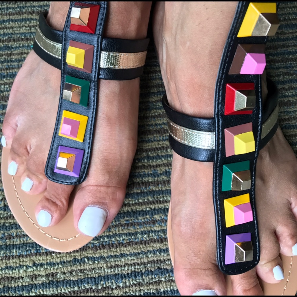 New Malandrino Multicolored Block Sandals