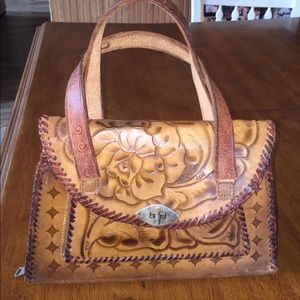 Vintage Tooled Leather Handbag