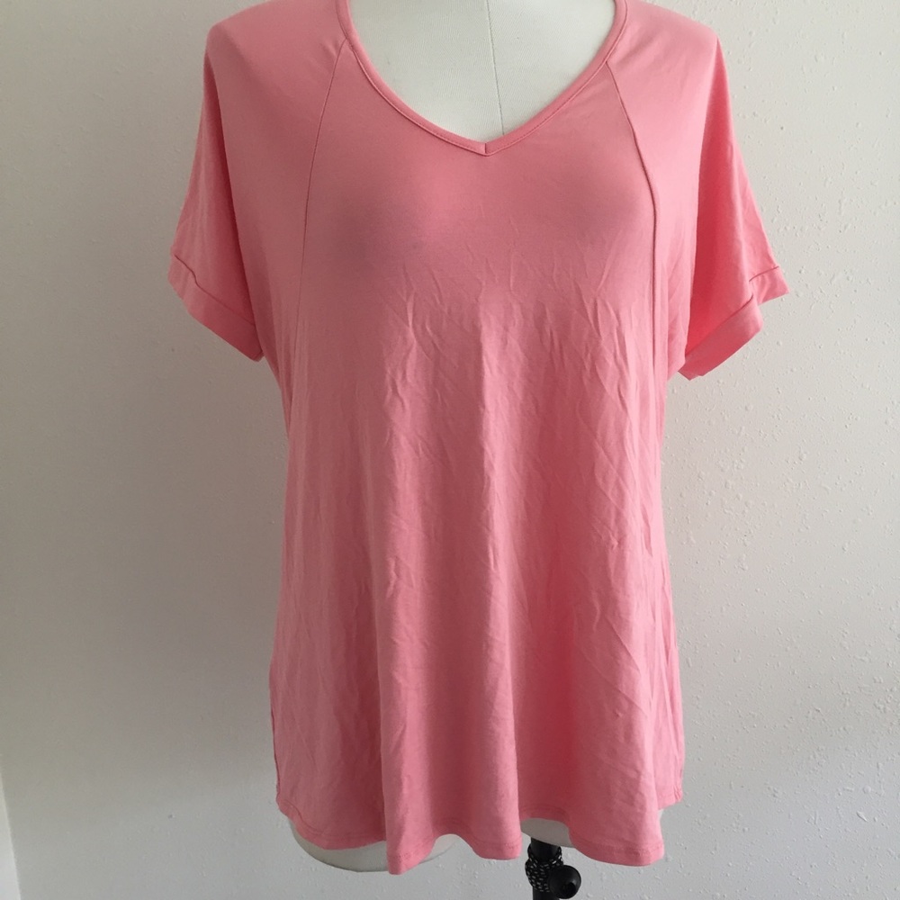 Pink Tee Agnes & Dora with rolled sleeve xs