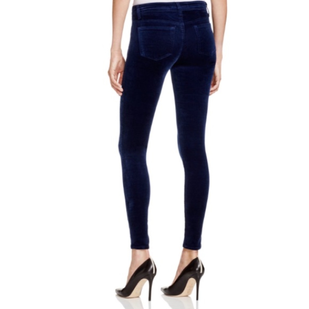 J Brand pencil leg velvet blue pants