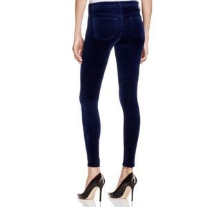 J Brand pencil leg velvet blue pants