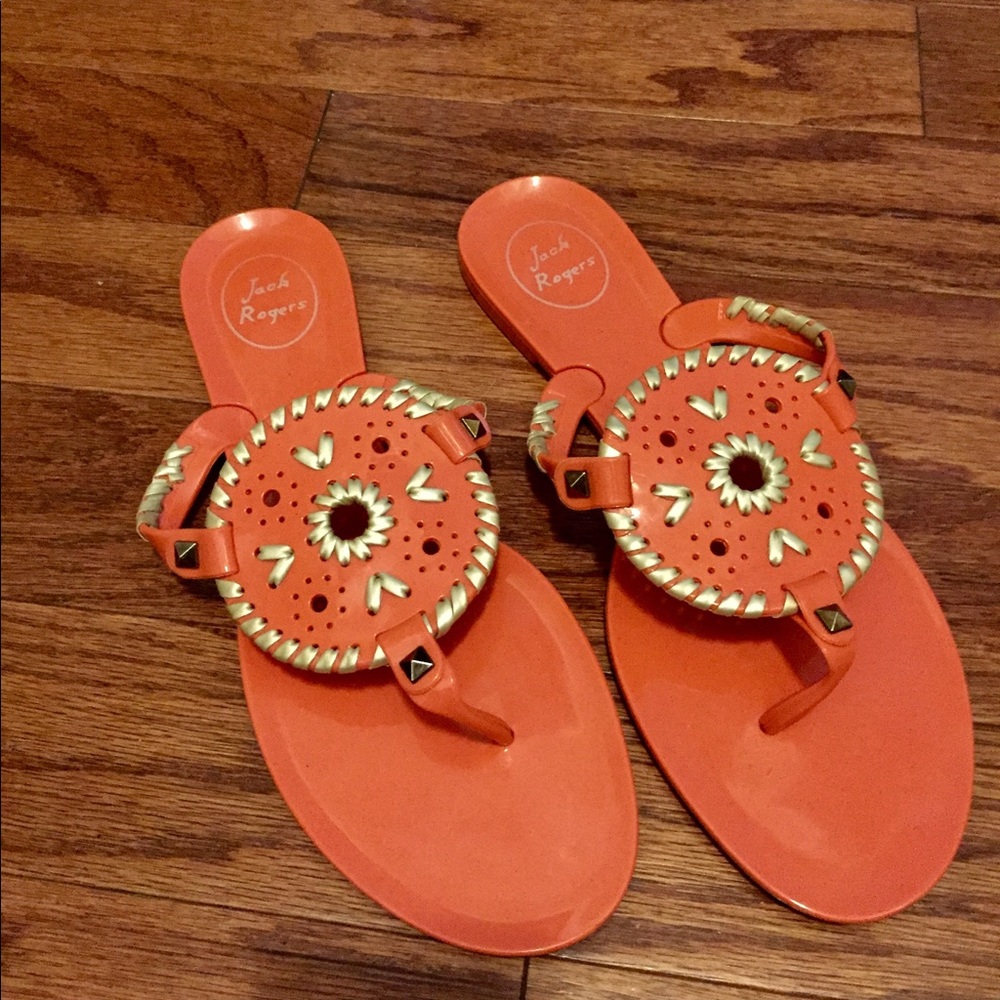Jack Rogers coral flip flops size 9