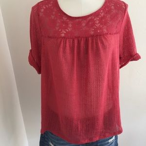 LC Lauren Conrad Knit lace up Blouse XL