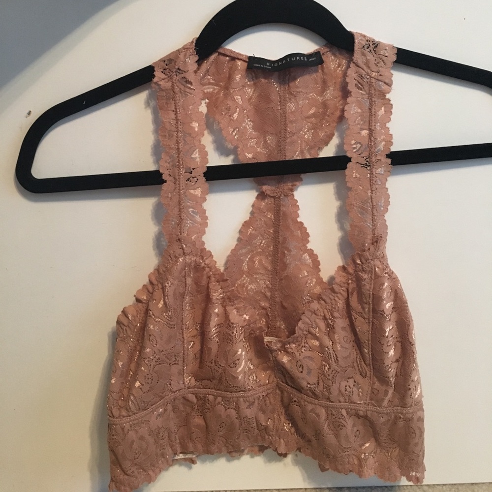 Rosey pink lace bralette from apricot lane
