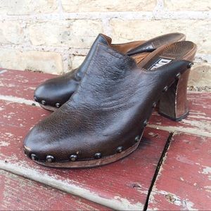 Vintage DKNY Leather Studded Mules