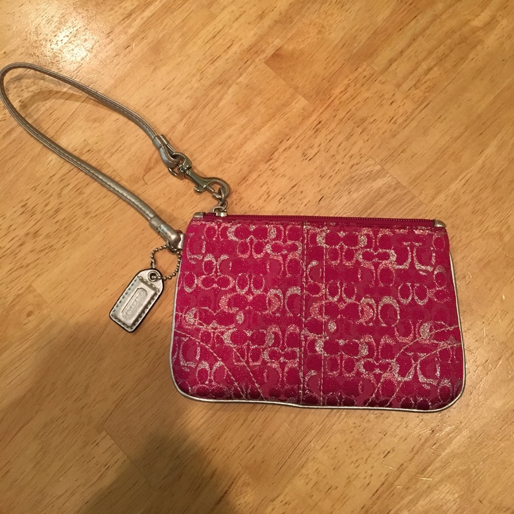 Coach pink wristlet