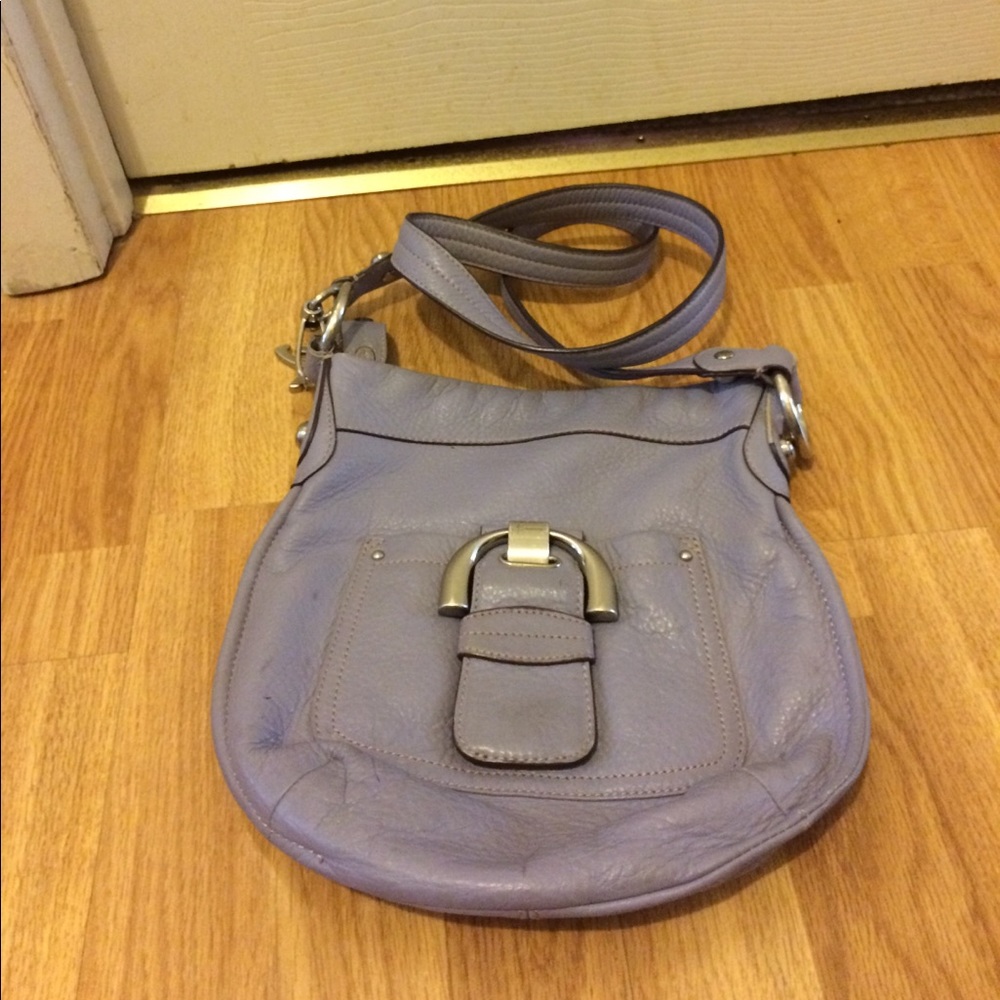 B Makowsky cross body pebbled leather handbag